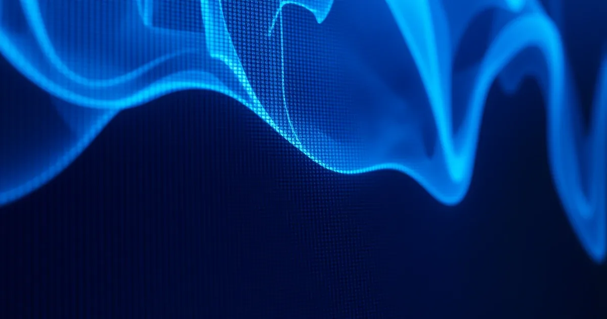 Textura abstrata de imagem médica em tons de azul sobre fundo escuro